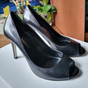 Black open-toe heels